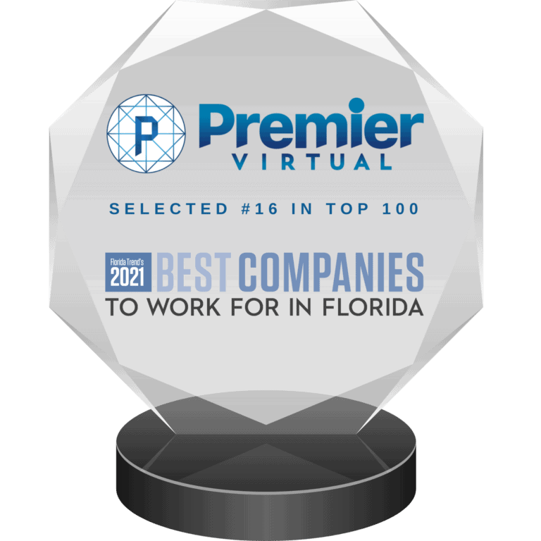 Premier Virtual - Best Companies to Work for in Florida 2021 by Florida Trend