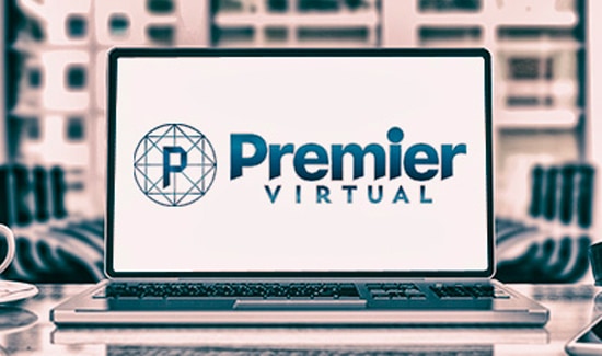 Premier Virtual Logo on Laptop Screen